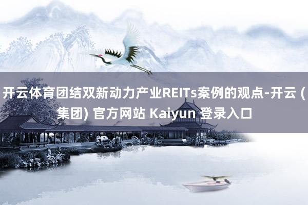 开云体育团结双新动力产业REITs案例的观点-开云 (集团) 官方网站 Kaiyun 登录入口