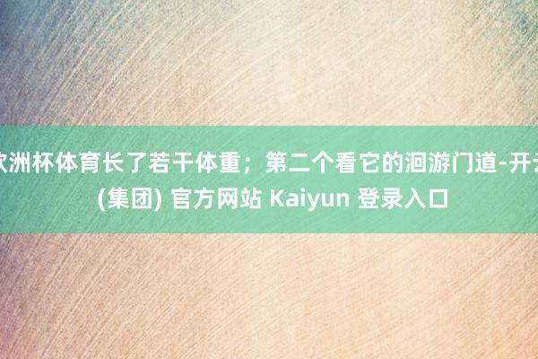 欧洲杯体育长了若干体重；　　第二个看它的洄游门道-开云 (集团) 官方网站 Kaiyun 登录入口
