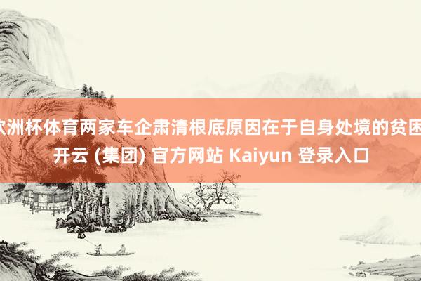 欧洲杯体育两家车企肃清根底原因在于自身处境的贫困-开云 (集团) 官方网站 Kaiyun 登录入口