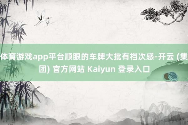 体育游戏app平台顺眼的车牌大批有档次感-开云 (集团) 官方网站 Kaiyun 登录入口