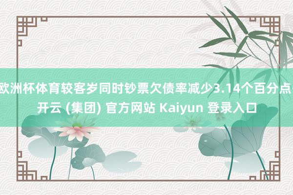欧洲杯体育较客岁同时钞票欠债率减少3.14个百分点-开云 (集团) 官方网站 Kaiyun 登录入口