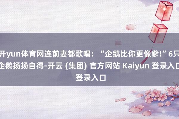 开yun体育网连前妻都歌唱：“企鹅比你更像爹!”6只企鹅扬扬自得-开云 (集团) 官方网站 Kaiyun 登录入口