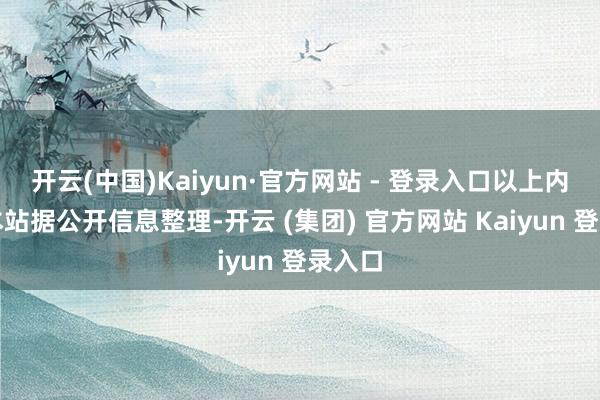 开云(中国)Kaiyun·官方网站 - 登录入口以上内容为本站据公开信息整理-开云 (集团) 官方网站 Kaiyun 登录入口