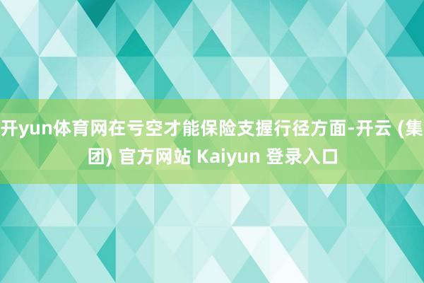 开yun体育网在亏空才能保险支握行径方面-开云 (集团) 官方网站 Kaiyun 登录入口