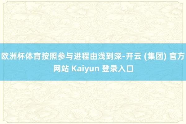 欧洲杯体育按照参与进程由浅到深-开云 (集团) 官方网站 Kaiyun 登录入口