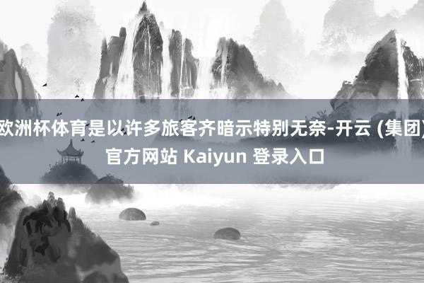 欧洲杯体育是以许多旅客齐暗示特别无奈-开云 (集团) 官方网站 Kaiyun 登录入口