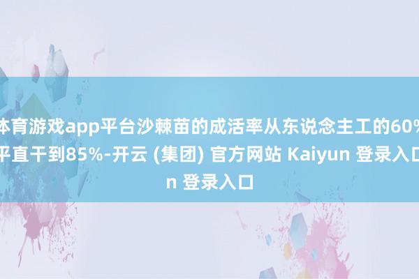 体育游戏app平台沙棘苗的成活率从东说念主工的60%平直干到85%-开云 (集团) 官方网站 Kaiyun 登录入口