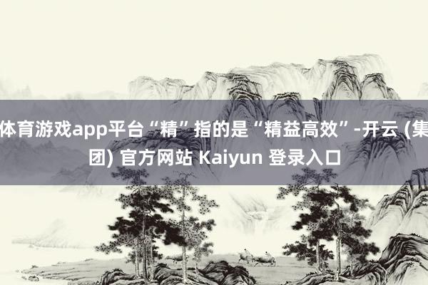 体育游戏app平台“精”指的是“精益高效”-开云 (集团) 官方网站 Kaiyun 登录入口