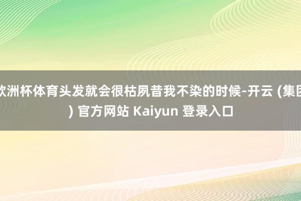 欧洲杯体育头发就会很枯夙昔我不染的时候-开云 (集团) 官方网站 Kaiyun 登录入口