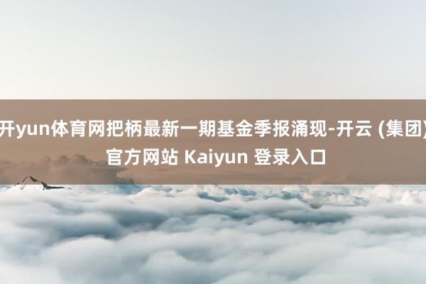 开yun体育网把柄最新一期基金季报涌现-开云 (集团) 官方网站 Kaiyun 登录入口