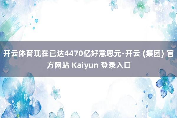 开云体育现在已达4470亿好意思元-开云 (集团) 官方网站 Kaiyun 登录入口