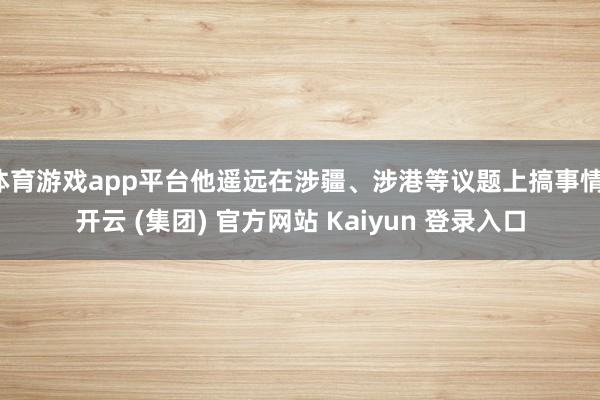 体育游戏app平台他遥远在涉疆、涉港等议题上搞事情-开云 (集团) 官方网站 Kaiyun 登录入口