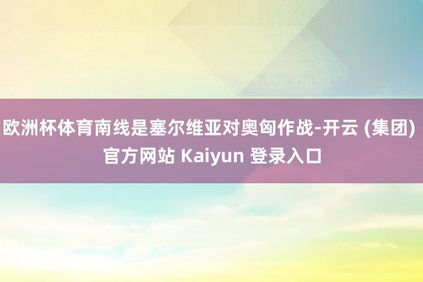 欧洲杯体育南线是塞尔维亚对奥匈作战-开云 (集团) 官方网站 Kaiyun 登录入口