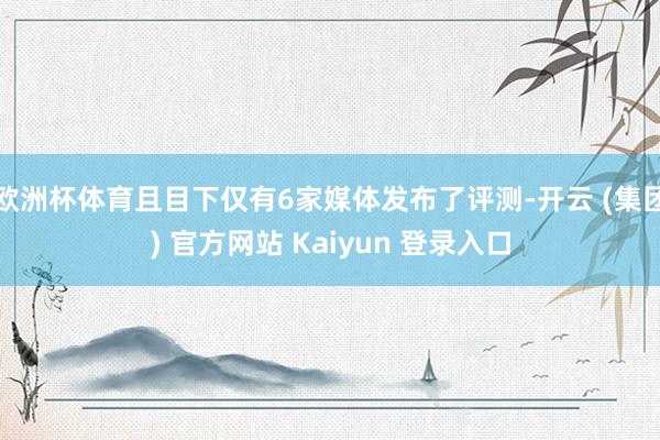 欧洲杯体育且目下仅有6家媒体发布了评测-开云 (集团) 官方网站 Kaiyun 登录入口
