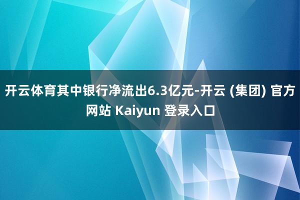 开云体育其中银行净流出6.3亿元-开云 (集团) 官方网站 Kaiyun 登录入口