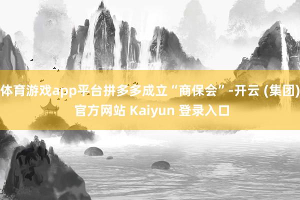 体育游戏app平台拼多多成立“商保会”-开云 (集团) 官方网站 Kaiyun 登录入口