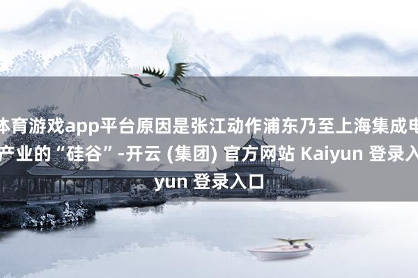 体育游戏app平台原因是张江动作浦东乃至上海集成电路产业的“硅谷”-开云 (集团) 官方网站 Kaiyun 登录入口