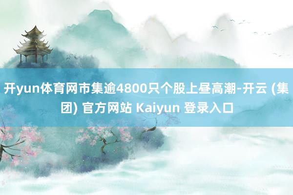 开yun体育网市集逾4800只个股上昼高潮-开云 (集团) 官方网站 Kaiyun 登录入口