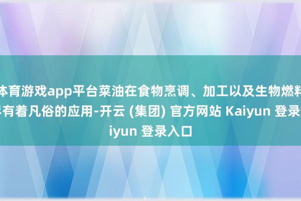 体育游戏app平台菜油在食物烹调、加工以及生物燃料边界有着凡俗的应用-开云 (集团) 官方网站 Kaiyun 登录入口