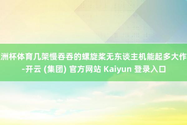 欧洲杯体育几架慢吞吞的螺旋桨无东谈主机能起多大作用-开云 (集团) 官方网站 Kaiyun 登录入口