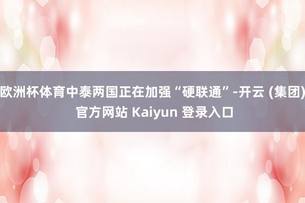 欧洲杯体育中泰两国正在加强“硬联通”-开云 (集团) 官方网站 Kaiyun 登录入口