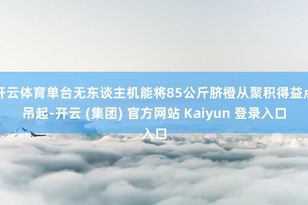 开云体育单台无东谈主机能将85公斤脐橙从聚积得益点吊起-开云 (集团) 官方网站 Kaiyun 登录入口
