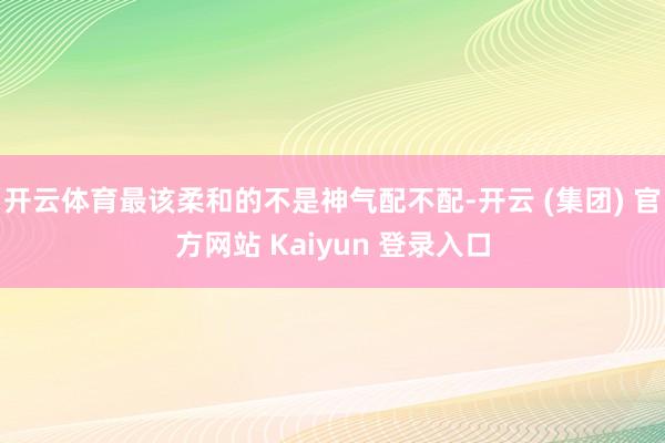 开云体育最该柔和的不是神气配不配-开云 (集团) 官方网站 Kaiyun 登录入口