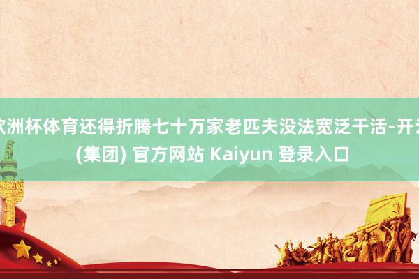 欧洲杯体育还得折腾七十万家老匹夫没法宽泛干活-开云 (集团) 官方网站 Kaiyun 登录入口